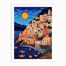 Postiano, Italy, Illustration In The Style Of Pop Art 4 Art Print