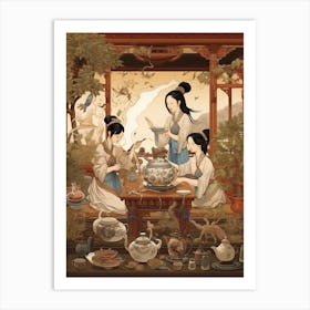 Chinese Tea Culture Vintage Illustration 1 Art Print