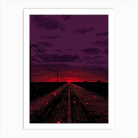 Road At Sunset 1 Art Print