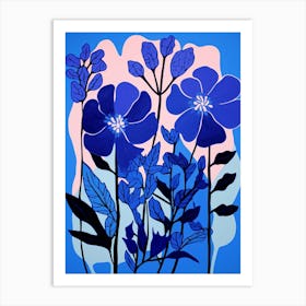 Blue Flower Illustration Bluebonnet 1 Art Print