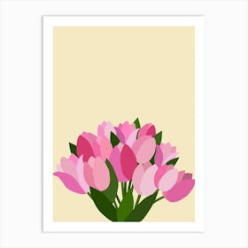 Fresh Tulips - Pastel Yellow And Pink Art Print