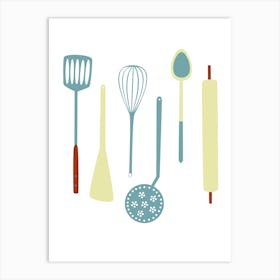 Vintage Kitchen Utensils Art Print