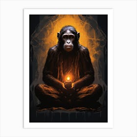 Thinker Monkey Deep In Thought 2 Art Print