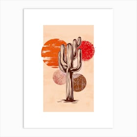 Artistic Saguaro Cactus Design 3 Art Print