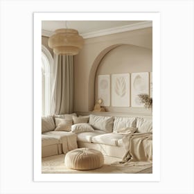 Beige Living Room Art Print