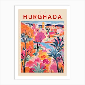 Hurghada Egypt Fauvist Travel Poster Art Print