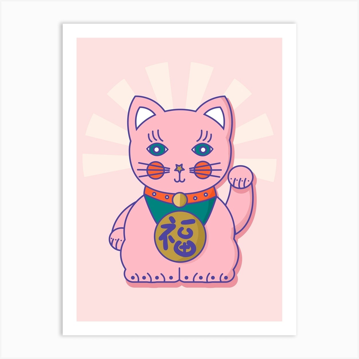 Good Luck Cat Art Print by ShowMeMars - Fy