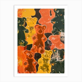 Orange Gummy Bear Jelly Retro Collage 1 Art Print