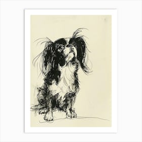 Japanese Chin Line Sketch 1 Art Print