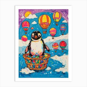 Penguin In Basket 1 Art Print