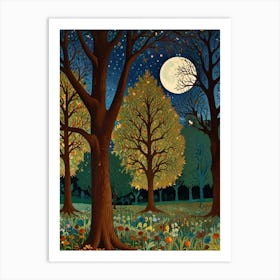 William Morris Moonlight In The Woods 110 Art Print