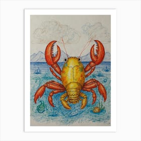 Crab In The Water Art Print