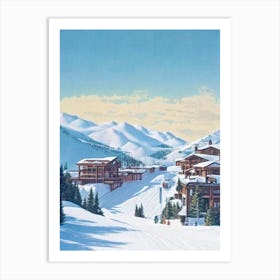 Snowmass, Usa Vintage Skiing Poster Art Print
