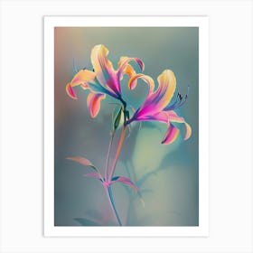 Iridescent Flower Gloriosa Lily 2 Art Print