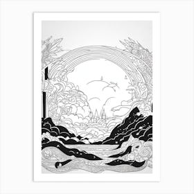 Black And White Nature Illustration Art Print