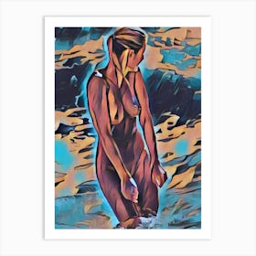 Nude Woman In The Water Art Print