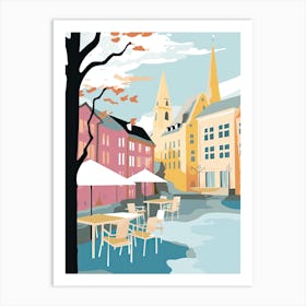 Oslo, Norway, Flat Pastels Tones Illustration 4 Art Print