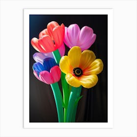 Bright Inflatable Flowers Anemone 1 Art Print