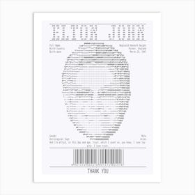 Receipt Art Elton John 1 Art Print