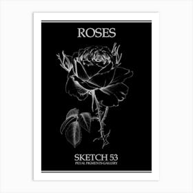 Roses Sketch 53 Poster Inverted Art Print
