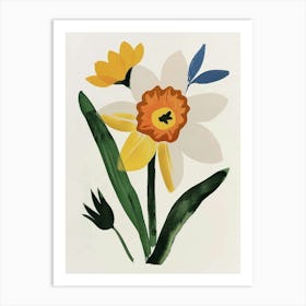 Painted Florals Daffodil 4 Art Print