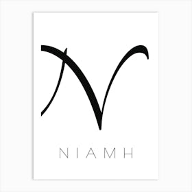 Niamh Typography Name Initial Word Art Print