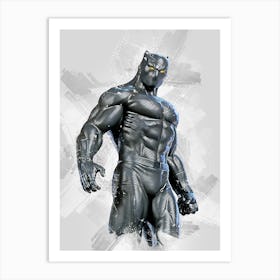 Black Panther Sketch Painting Art Print