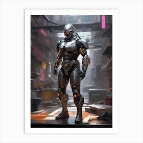 Cyborg Martial Artist Art Print