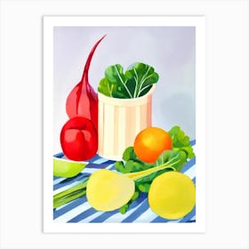 Swiss Chard Tablescape vegetable Art Print