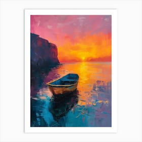 Sunset Boat 2 Art Print