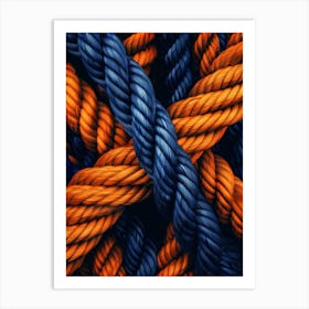 Blue And Orange Ropes 1 Art Print