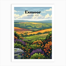 Exmoor National Park England Art Illustration Art Print