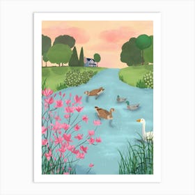 Ducks on Summer Trails Art Print