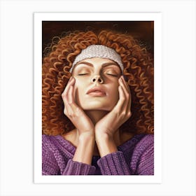 Woman With Curly Hair 1 Art Print