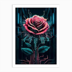 Circuit Rose Art Print