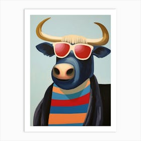 Little Buffalo 2 Wearing Sunglasses Art Print
