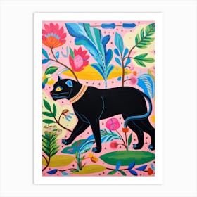 Maximalist Animal Painting Panther 2 Art Print