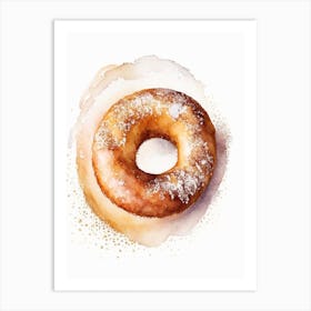 Cinnamon Sugar Donut Cute Neon 1 Art Print