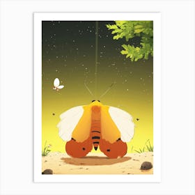 Moth Cartoon Art Print