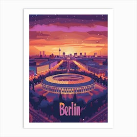 Berlin Skyline and olympic stadium Art Print