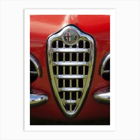 Alfa Romeo Giulia Grille Red Art Print