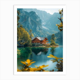 Lake House In The Mountains 1 Art Print