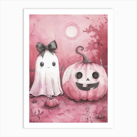 Ghosts And Pumpkins Art Print