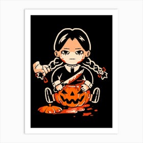Pumpkin Death Trap - Dark Funny Goth Girl Halloween Gift Art Print
