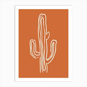 Cactus Line Drawing Woolly Torch Cactus Art Print