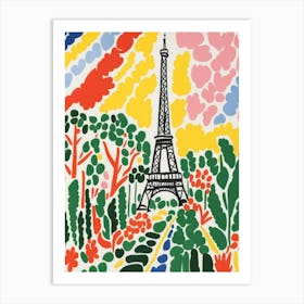 Paris Eiffel Tower Matisse Style 1 Art Print