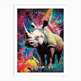Rhino Geometric Collage 1 Art Print