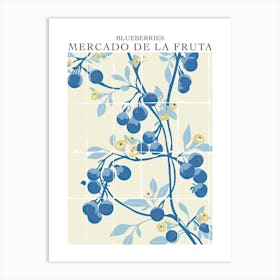 Mercado De La Fruta Blueberries Illustration 4 Poster Art Print