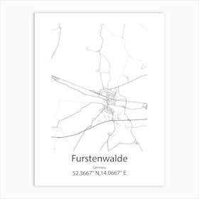 Furstenwalde,Germany Minimalist Map Art Print