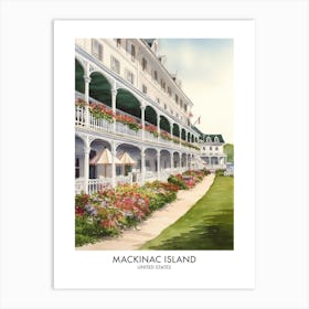 Mackinac Island 2 Watercolour Travel Poster Art Print